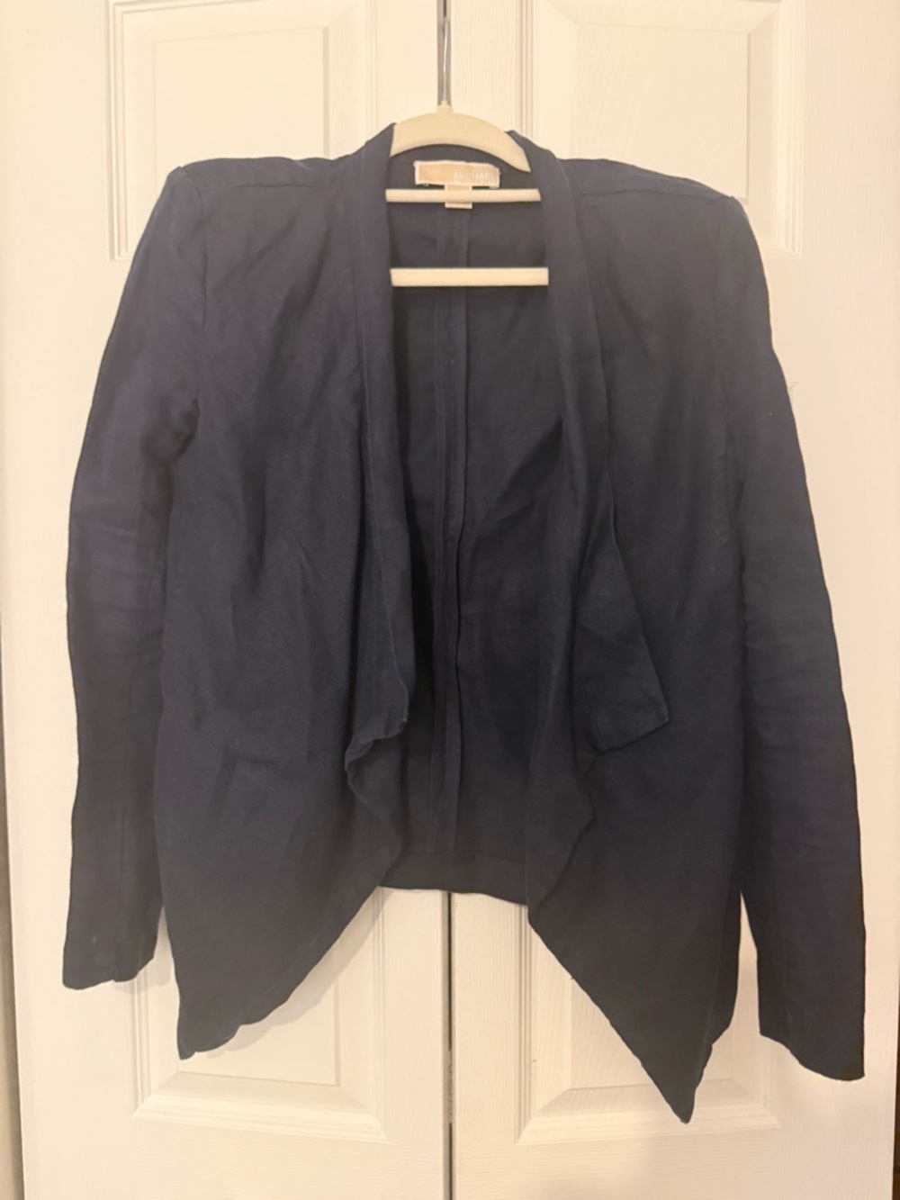 Michael Kors Dark Navy Open-Front Waterfall Blazer